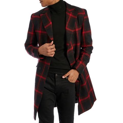 Bolongaro Trevor Black Check Mikey Wool Blend Coat