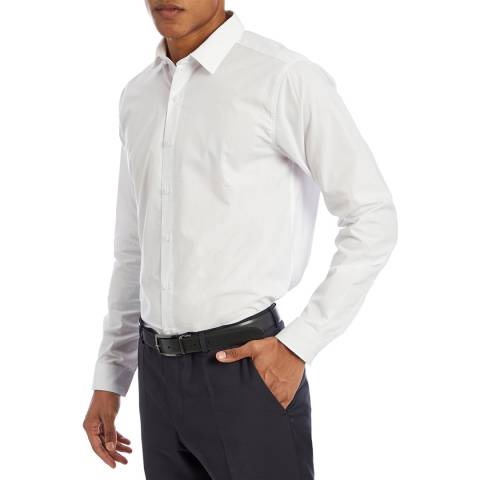 Bolongaro Trevor White Slim Fit Classic Cotton Blend Shirt