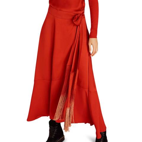 Amanda Wakeley Red Satin Skirt