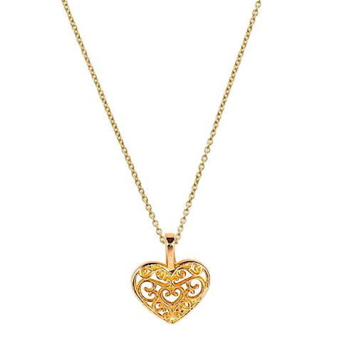 Liv Oliver 18K Gold Cut Out Heart Necklace