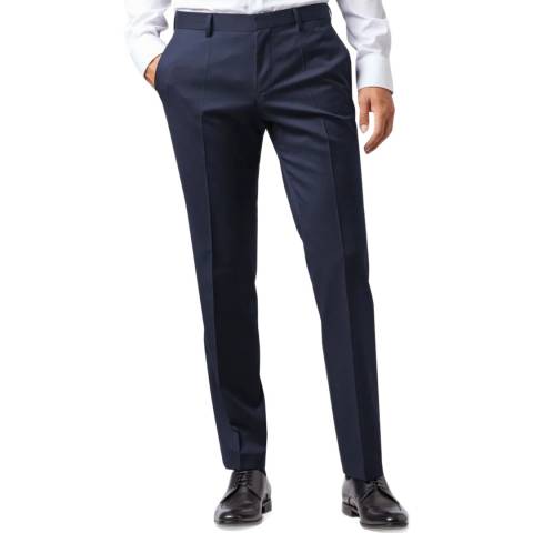 BOSS Navy Gibson Wool Blend Suit Trousers