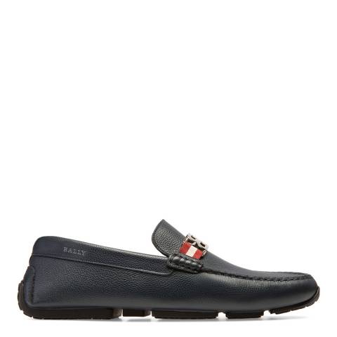 BALLY Navy Leather Pisan Driving Shoes