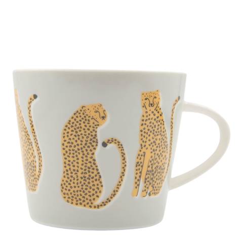 Scion Grey Lionel Leopard Mugs, 350ml