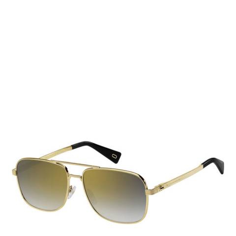 Marc Jacobs Grey Shaded Gold Mirror Square Sunglasses