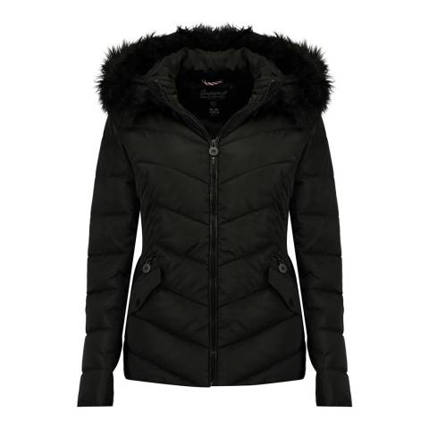 Geographical Norway Black Removable Hooded Parka 