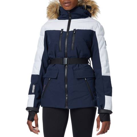 Geographical Norway Navy Full Zip Hooded Jacket 