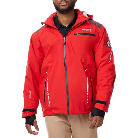 Geographical Norway Red Full Zip Waterproof Ski Jacket 