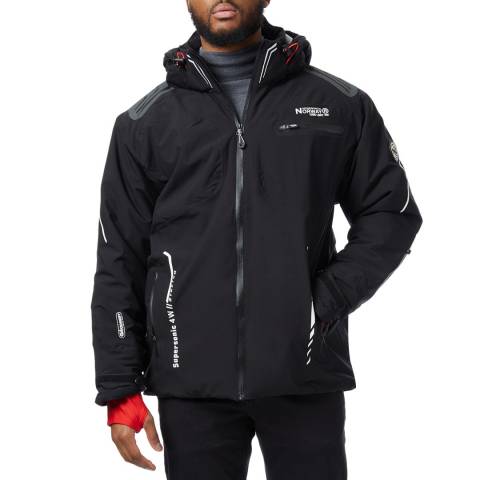 Geographical Norway Black Full Zip Waterproof Ski Jacket 