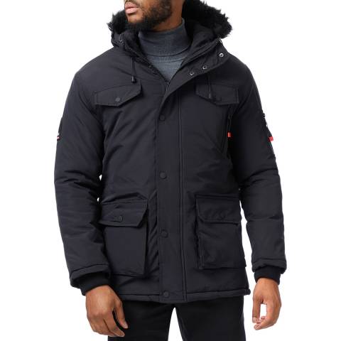 Geographical Norway Black Hooded Parka