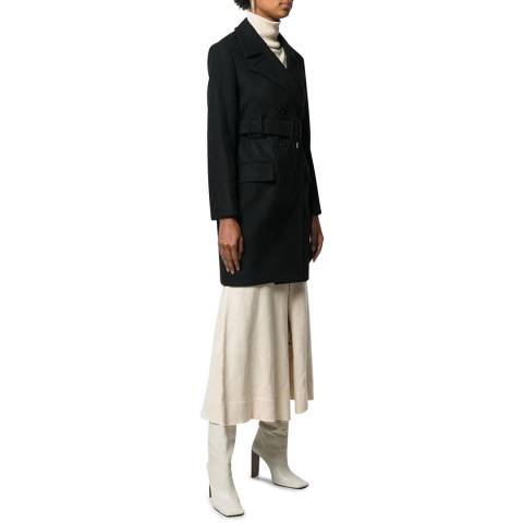 Theory Black Cashmere Blend Long Peacoat