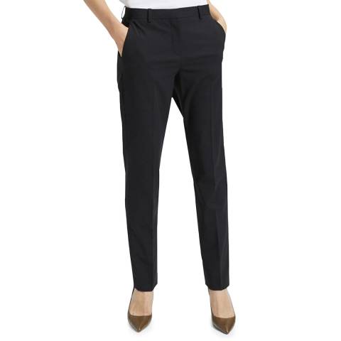 Theory Black Wool Blend Tailored Trousers