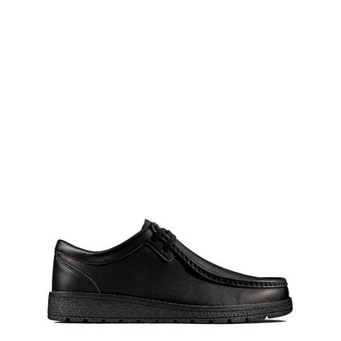 Clarks Youth Boy's Black Mendip Craft Leather Shoes