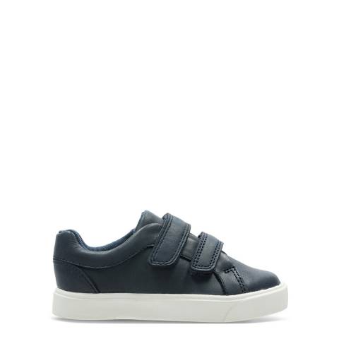 Clarks Toddler Boy's Navy City Oasis Low Leather Trainers