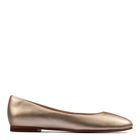 Clarks Gold Leather Grace Piper Ballerinas