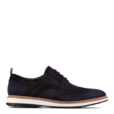 Clarks Navy Suede Chantry Wing Shoes