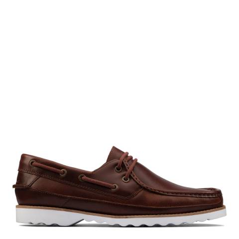 Clarks Tan Leather Durleigh Sail Boat Shoes
