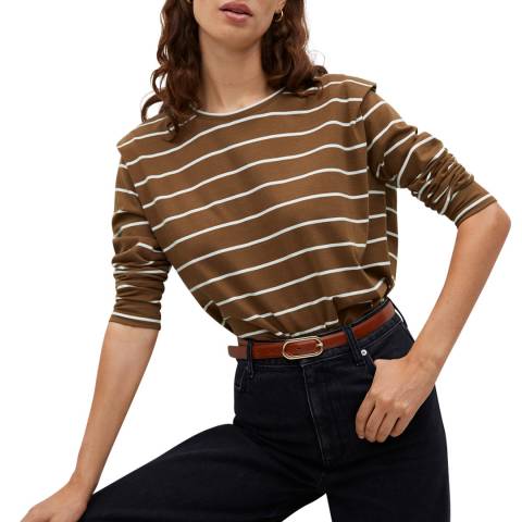 Mango Multi Stripe Long Sleeve Cotton T-Shirt