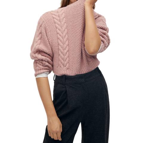 Mango Pink Cable-Knit Jumper
