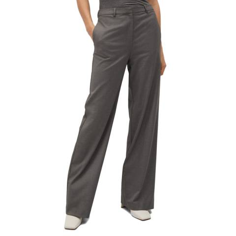 Mango Grey Straight Suit Trousers