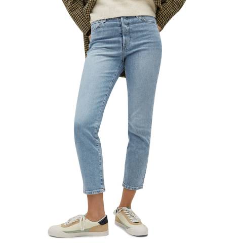 Mango Blue Slim-Fit Cotton Stretch Jeans