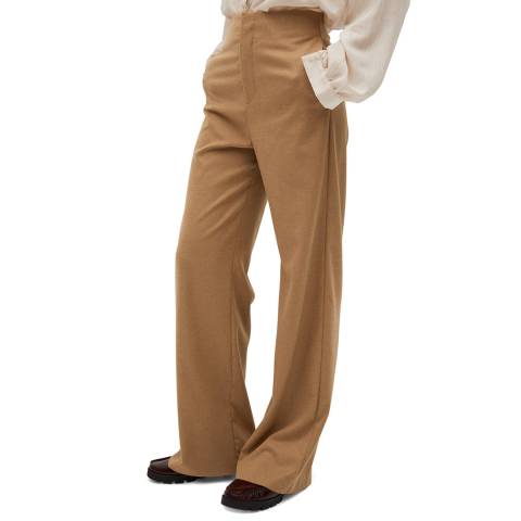 Mango Beige Straight Suit Trousers