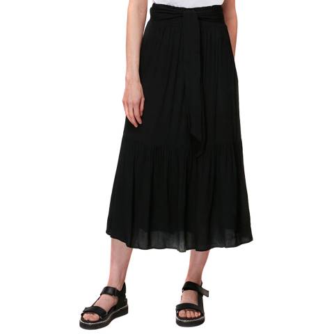 WHISTLES Black Elasticated Waist Skirt