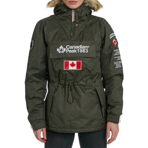 Canadian Peak Khaki Pull Over Hooded Lightweight Jacket 