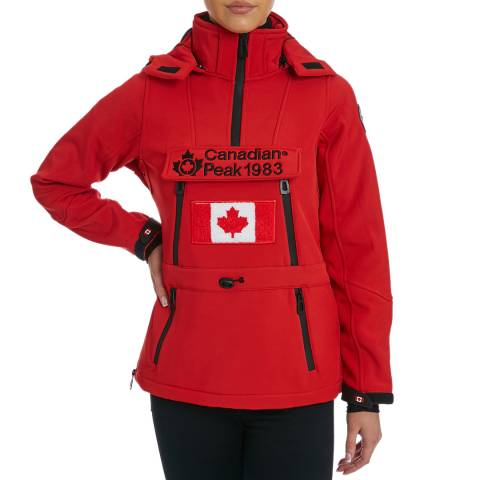 Canadian Peak Red Softshell Half Zip Lightweight Jacket 