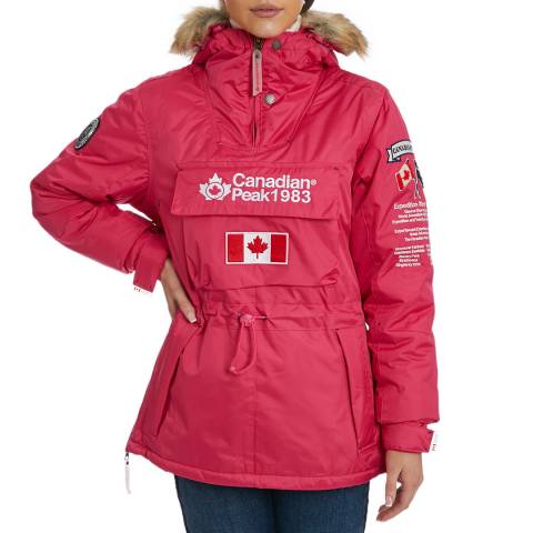 Canadian Peak Pink Pull Over Hooded Lightweight Jacket 