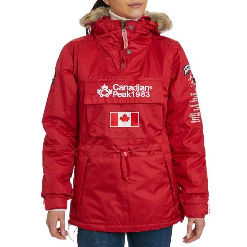 Canadian Peak Red Pull Over Hooded Lightweight Jacket 