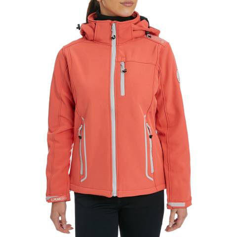 Canadian Peak Coral Softshell Hooded Lightweight Jacket 
