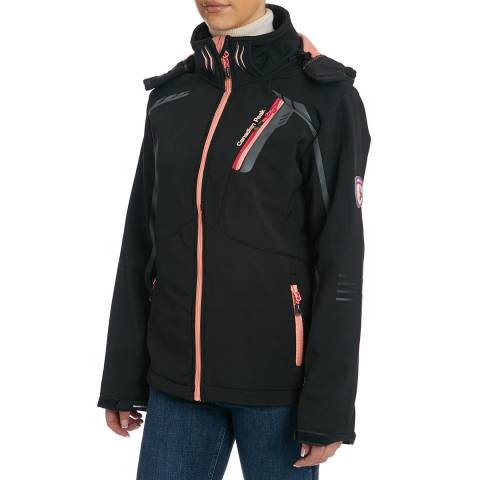 Canadian Peak Black Softshell Hooded Lightweight Jacket 