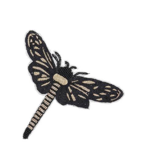 Amanda Wakeley Black/Midnight Large Applique Moth