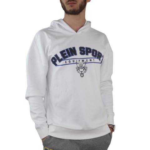 Plein Sport White Logo Front Print Hoodie