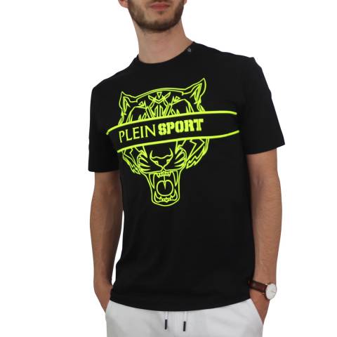 Philipp Plein Black Fluorescent Tiger Print T-shirt