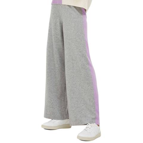 Chinti and Parker Grey Lilac Side Stripe Wool Trousers
