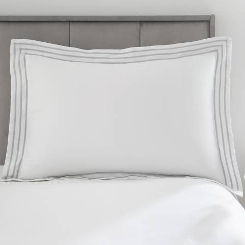 IJP Eaton 400TC Pair of Oxford Pillowcases, White/Grey