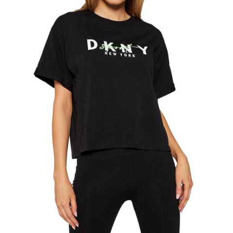 DKNY Black Graphic Script Logo Tee