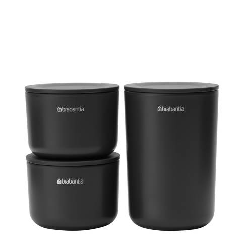 Brabantia ReNew Storage Pots Set of 3, Dark Grey