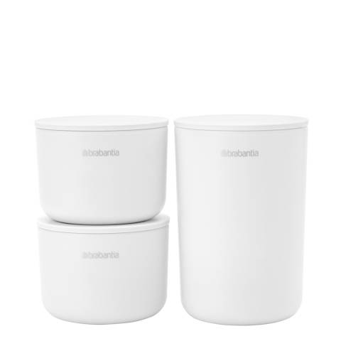 Brabantia ReNew Storage Pots Set of 3, White