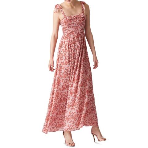 WHISTLES Pink Bali Print Maxi Dress