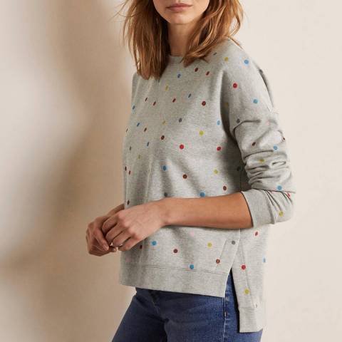 Boden Grey/Polka Dot Cotton Blend Sweatshirt