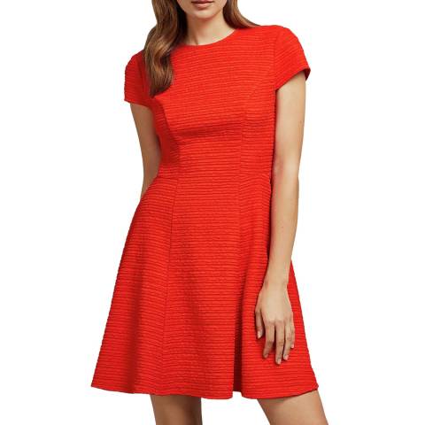 Ted Baker Red Cherisa Textured Jersey Dress