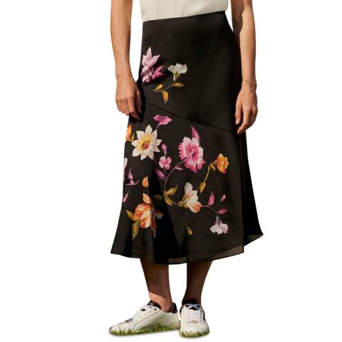 Ted Baker Black Haylet Detailed Midi Skirt