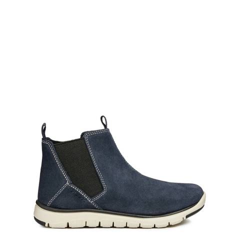 Geox Navy Suede Chelsea Style Boots