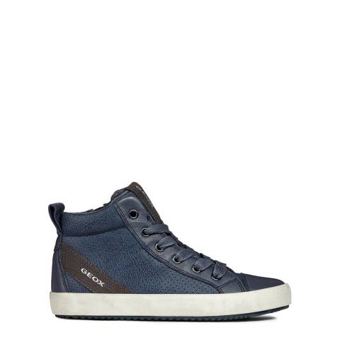 Geox Blue Leather High Top Trainers