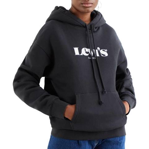 Levi's Black Standard Chest Logo Print Hoodie