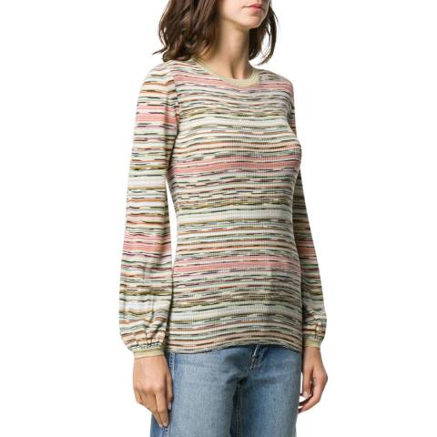 Missoni Cream Stripe Knitted Wool Top