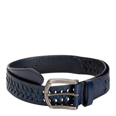 Ted Baker Navy Cured Woven Leather Belt