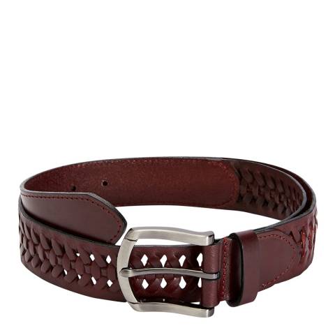 Ted Baker Dark Red Cured Woven Leather Belt